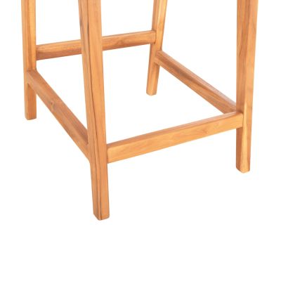 BAR STOOL WITH BACKREST NESHA HM9381.11 TEAK WOOD & VIRO ROPE 46x53x96 cm.