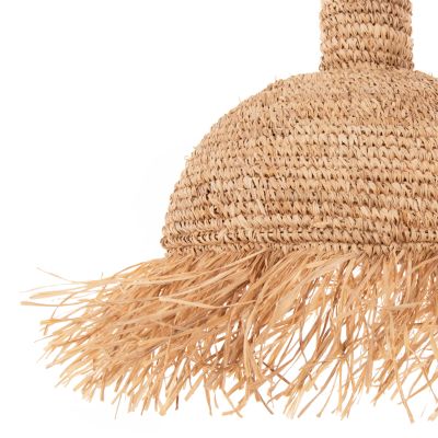 CEILING PENDANT LUMINAIRE SET HM11924 ROPE AND DRIED PALM LEAF FIBERS Φ52.5Χ160H cm.