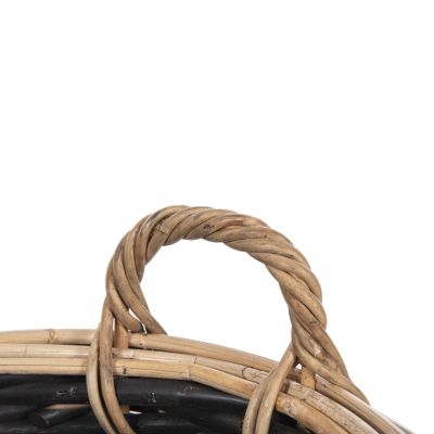 ПОДОВА КОШНИЦА 2БР. САКСИЯ HM4379 CL РАТАНОВА В ЧЕРНО И НАТУРАЛНО Φ61+Φ45см.