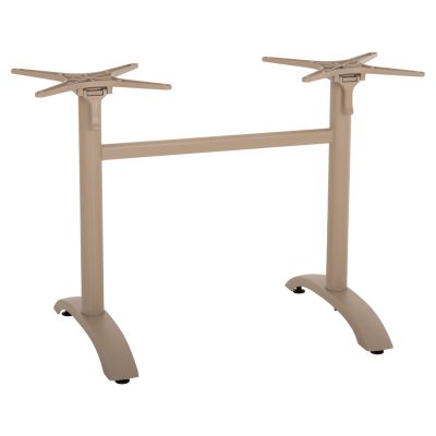 TABLE BASE 2-COLUMN WITH FOLDING CROSSES HM468.25 ALUMINUM IN CAPPUCCINO 78x59.5x73H