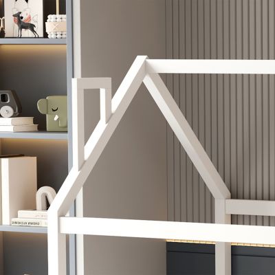 BED FOR KIDS WITH RAILINGS HOUSER HM706.03 t.MONTESSORI SOLID PINE WOOD IN WHITE- 190x90cm.