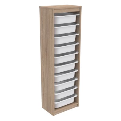 CHEST OF DRAWERS SANI HM18205.03 MELAMINE IN SONAMA-WHITE P.E. DRAWERS 45,5x29,6x144Hcm.
