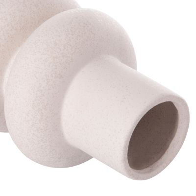 CERAMIC TABLE DECOR ROOK HM4627.01 OFF WHITE WITH CRYSTALLISATION Φ16x25,5Hcm.