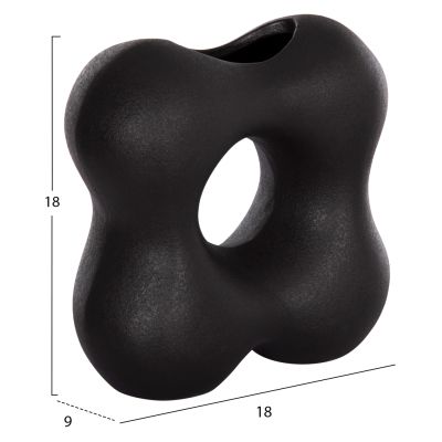 CERAMIC TABLE DECOR SEBOR HM4594.02 MATTE BLACK 18x9x18Hcm.