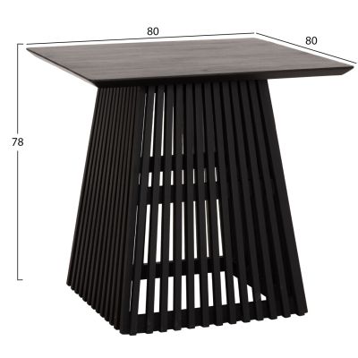 DINING TABLE SQUARE FRANTZ HM9458.02 MINDI WOOD IN BLACK 80x80x78Hcm.