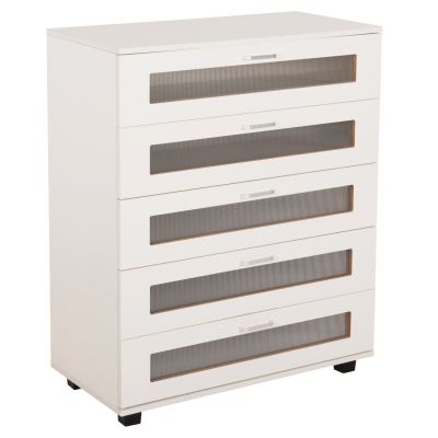 CHEST OF DRAWERS THORGAN HM9881.03 MELAMINE IN WHITE-5 DRAWERS 80Χ40Χ100Hcm.