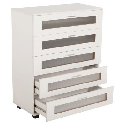 CHEST OF DRAWERS THORGAN HM9881.03 MELAMINE IN WHITE-5 DRAWERS 80Χ40Χ100Hcm.