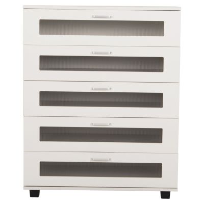 CHEST OF DRAWERS THORGAN HM9881.03 MELAMINE IN WHITE-5 DRAWERS 80Χ40Χ100Hcm.