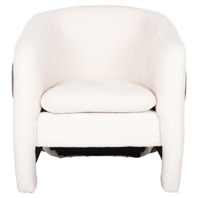 ARMCHAIR DOPER HM9590.06 BOUCLE FABRIC WHITE-GREY 68x72x76Hcm.