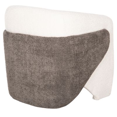 ARMCHAIR DOPER HM9590.06 BOUCLE FABRIC WHITE-GREY 68x72x76Hcm.