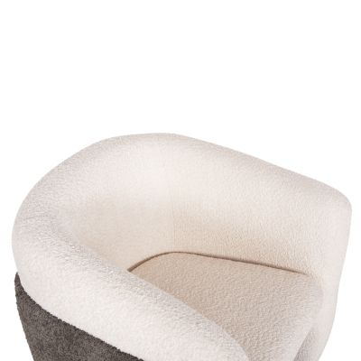 ARMCHAIR DOPER HM9590.06 BOUCLE FABRIC WHITE-GREY 68x72x76Hcm.