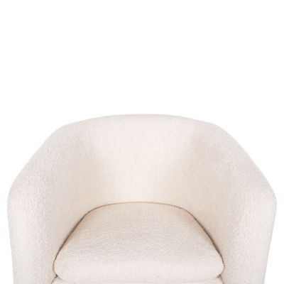 ARMCHAIR DOPER HM9590.06 BOUCLE FABRIC WHITE-GREY 68x72x76Hcm.