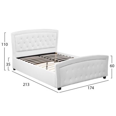 Bed Odelia with white PU HM550.01 150x200 cm