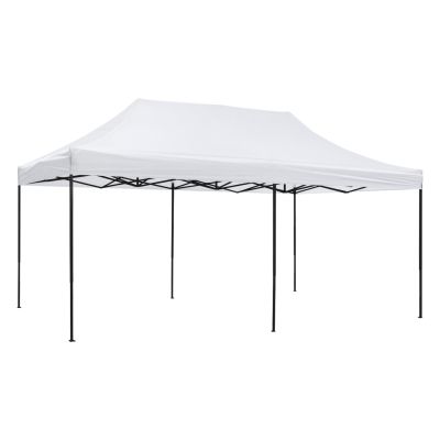 GAZEBO MATTHEW HM6312 FOLDABLE-METAL BLACK FRAME-WHITE SHADE 3x6x3,10Hm