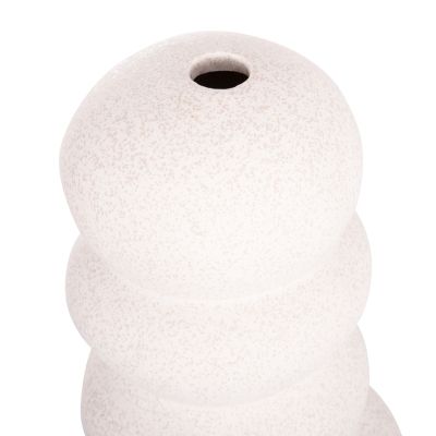 CERAMIC TABLE DECOR ROOK HM4630.01 OFF WHITE WITH CRYSTALLISATION Φ13x31Hcm.