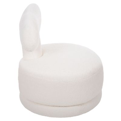 ТАБУРЕТКА С ВЪРТЯЩА СЕ ОБЛЕГАЛКА KRIVIO HM9775.05 БЯЛ ТЕДИ ПЛАТ 52x53x60Hсм.