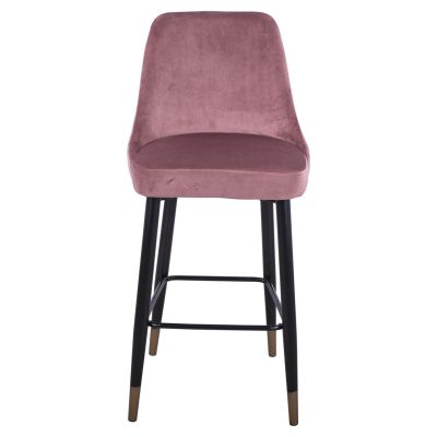 Bar Stool SERENITY HM8519.02 Velvet Rotten Apple with metallic frame 51x57x110cm