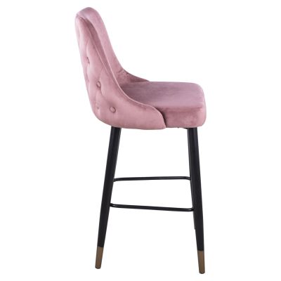 Bar Stool SERENITY HM8519.02 Velvet Rotten Apple with metallic frame 51x57x110cm