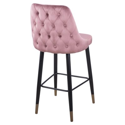 Bar Stool SERENITY HM8519.02 Velvet Rotten Apple with metallic frame 51x57x110cm