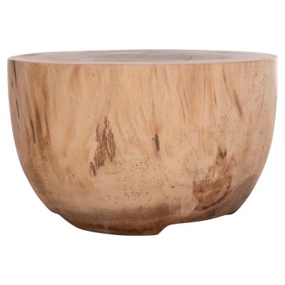 COFFEE TABLE ROUND POMPU HM9794.11 SOLID SUAR WOOD IN NATURAL COLOR Φ60x35Hcm.