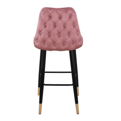 Bar Stool SERENITY HM8519.02 Velvet Rotten Apple with metallic frame 51x57x110cm