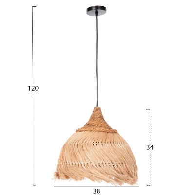 ВИСУЛКА ЗА ТАВАН MENDONG GRASS FIBERS В ЕСТЕСТВЕН ЦВЯТ Φ38x34-120Hcm.HM7776