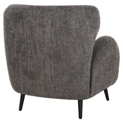 ARMCHAIR KRYLY HM9593.01 GREY BOUCLE FABRIC-BLACK WOODEN LEGS 83x87x89Hcm.