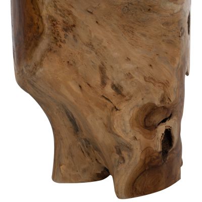 ПОМОЩНА МАСА/ТАБУРЕТКА КРЪГЛА ТИКОВО ДЪРВО МАСИВ НАТУРАЛЕН ЦВЯТ Φ30X45Hcm.HM9350