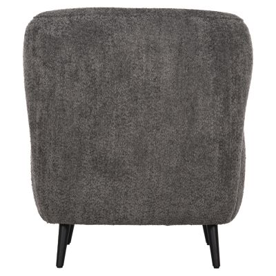 ARMCHAIR KRYLY HM9593.01 GREY BOUCLE FABRIC-BLACK WOODEN LEGS 83x87x89Hcm.