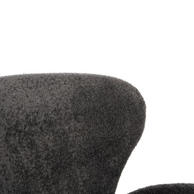 ARMCHAIR KRYLY HM9593.01 GREY BOUCLE FABRIC-BLACK WOODEN LEGS 83x87x89Hcm.