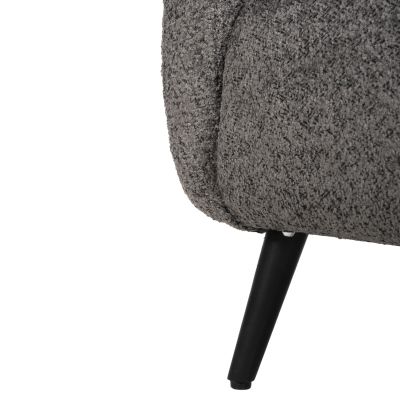 ARMCHAIR KRYLY HM9593.01 GREY BOUCLE FABRIC-BLACK WOODEN LEGS 83x87x89Hcm.