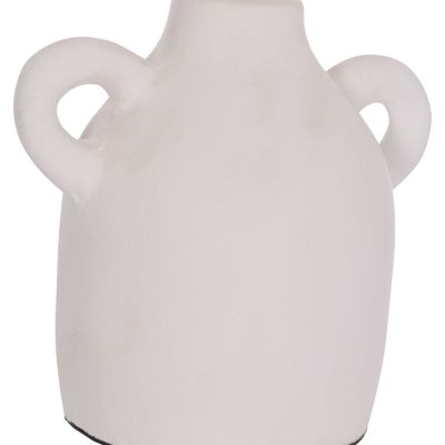 DECORATIVE VASE SERIES CLAYVON HM4407 TERRACOTTA IN WHITE COLOR 20x12x19Hcm.