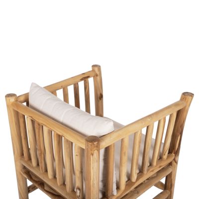 OUTDOOR LOUNGE SET 4PCS EDDARD HM9340 SOLID TEAK NATURAL-WHITE