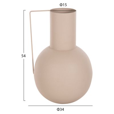 DECORATIVE VASE FLAGON HM4259.01 METAL IN ECRU Φ34x54Hcm.