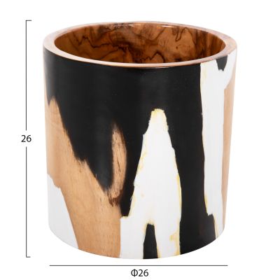 TABLE DECOR VAZE CYLINDRICAL TEAK WOOD Φ26x26Hcm.HM7727