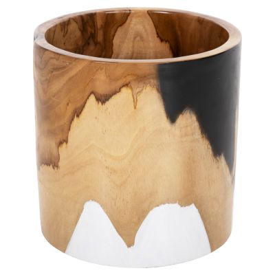 TABLE DECOR VAZE CYLINDRICAL TEAK WOOD Φ26x26Hcm.HM7727