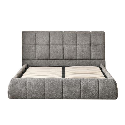 DOUBLE BED EDDY HM731.01 GREY BOUCLE & STORAGE SPACE--FOR MATTRESS 160x200cm.