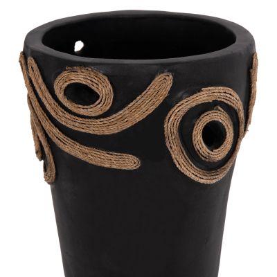 TABLE DECORATIVE VASE DEAN HM4677.01S TERRACOTA IN BLACK--Φ19x25Hcm.