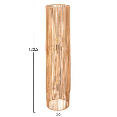 FLOOR STANDING LAMP HM4341 METAL-PAPER ROPE IN SAND BEIGE Φ26Χ120,5Hcm.