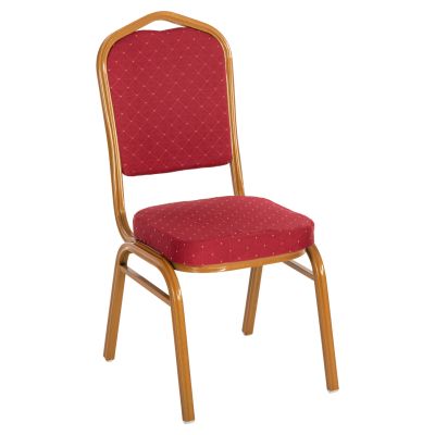 CHAIR CONFERENCE-CATERING HILTON HM0054.21 METALLIC WITH BURGUNDY FABRIC 44x66x92,5Hcm.