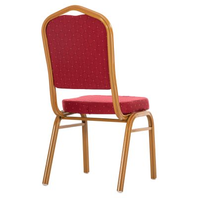 CHAIR CONFERENCE-CATERING HILTON HM0054.21 METALLIC WITH BURGUNDY FABRIC 44x66x92,5Hcm.