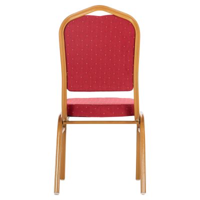CHAIR CONFERENCE-CATERING HILTON HM0054.21 METALLIC WITH BURGUNDY FABRIC 44x66x92,5Hcm.
