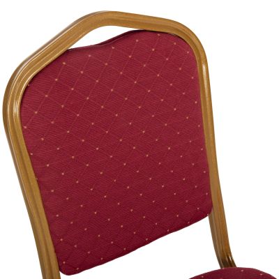 CHAIR CONFERENCE-CATERING HILTON HM0054.21 METALLIC WITH BURGUNDY FABRIC 44x66x92,5Hcm.