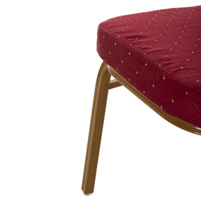 CHAIR CONFERENCE-CATERING HILTON HM0054.21 METALLIC WITH BURGUNDY FABRIC 44x66x92,5Hcm.