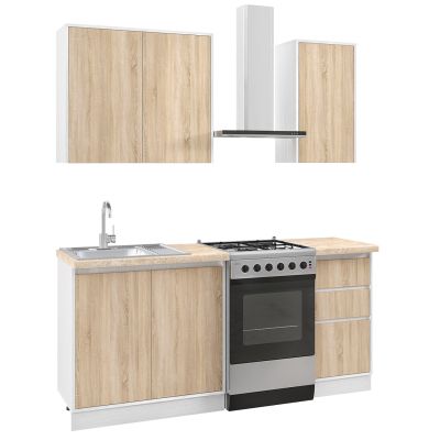 КУХНЕНСКИ ПЛОТ МЕЛАМИН ДЪБ СОНОМА КАЙ БЕЖОВ МРАМОР 120x47x84,8Υεκ.HM2466.01