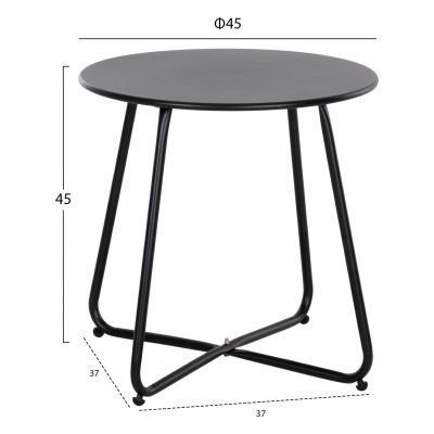 OUTDOOR LOUNGE SET PONY HM6081 METAL COFFEE TABLE-2 CHAIRS BLACK-WHITE SYNTHETIC RATTAN