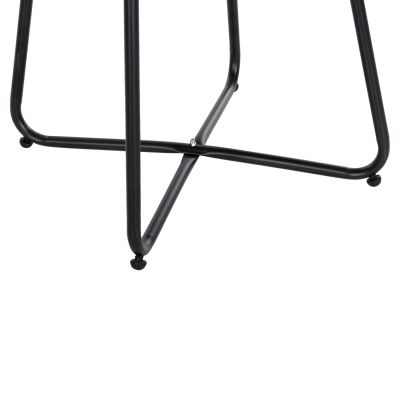 OUTDOOR LOUNGE SET PONY HM6081 METAL COFFEE TABLE-2 CHAIRS BLACK-WHITE SYNTHETIC RATTAN