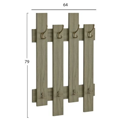 WALL COAT HANGER WESSON HM8940.12 MELAMINE IN OLIVE GREEN 64x4x79Hcm.