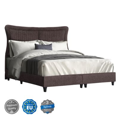 DOUBLE BED NESTOR HM715.02 BROWN TEDDY FABRIC FOR MATTRESS 160x200cm.
