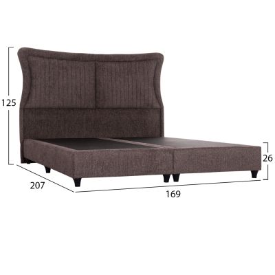 DOUBLE BED NESTOR HM715.02 BROWN TEDDY FABRIC FOR MATTRESS 160x200cm.